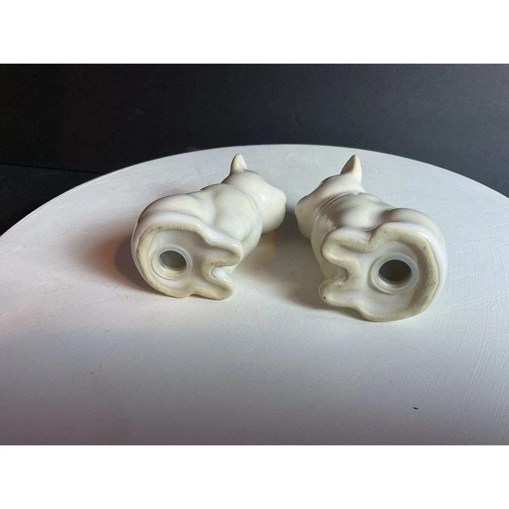Ceramic Salt Pepper Shakers Set Vintage Dogs
